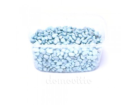 Грунт для декора светло-голубой окатанный, 6-8 мм