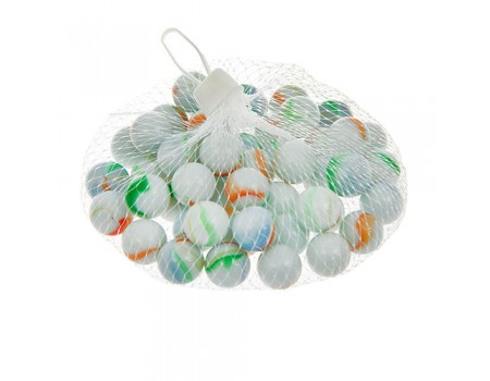 Стеклянные шарики марблс "Дымка белая", 250 гр