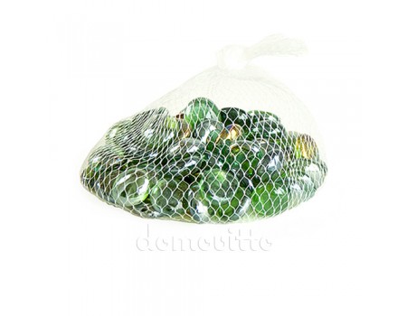 Стеклянные камушки зеленые, 250 гр