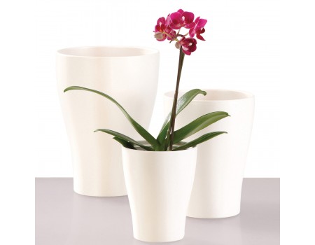 Керамическое кашпо для орхидей "Белое", d13 см