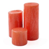 Свеча столбик оранжевая. Размеры: 5 см/9 см/12 см