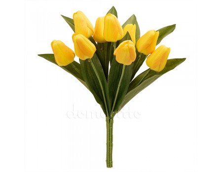 Искусственные тюльпаны желтые, букет 32 см ✦ 103131