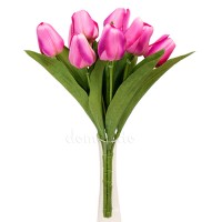 Искусственные тюльпаны розовые, букет 32 см ✦ 102046