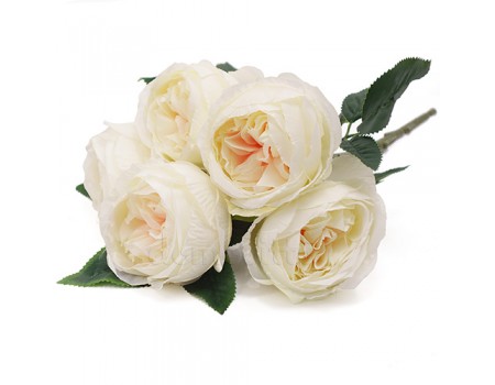 Розы искусственные пионовидные кремовая, 43 см