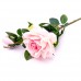 Роза искусственная с бутоном розовая, 64 см
