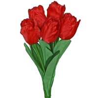 Букет тюльпанов большой 5 шт, 75 см. Цвета: Красный, Желтый