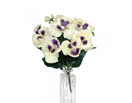 Искусственные цветы "Анютины глазки кремовые", 32 см ✦ 103479