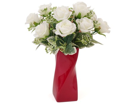 Искусственные розы бел/крем, букет 5 вет, 28 см ✦ 103493