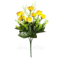 Искусственные розы желтые, кустик 7 вет, 30 см ✦ 101386