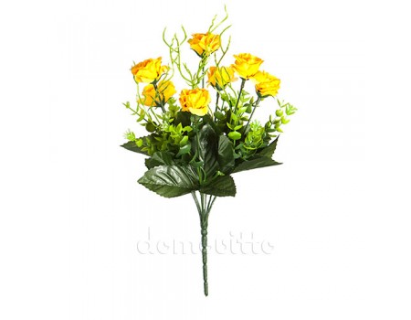 Искусственные розы желтые, кустик 7 вет, 30 см ✦ 101386