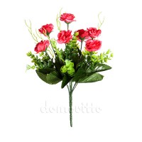 Искусственные розы розовые, кустик 7 вет, 30 см ✦ 101385