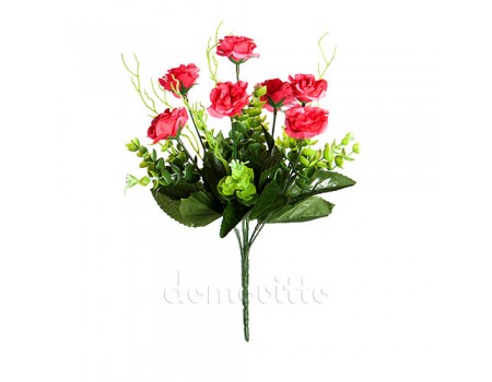 Искусственные розы розовые, кустик 7 вет, 30 см ✦ 101385