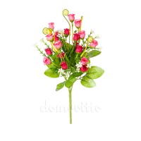 Искусственные розы розовые кустик, 32 см ✦ 100757
