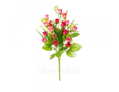 Искусственные розы розовые кустик, 32 см ✦ 100757