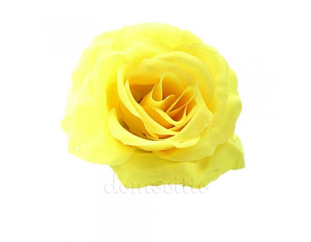 Голова розы искусственная желтая, 12 см