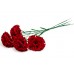 Искусственные цветы на кладбище "Гвоздики красные, 4 шт"