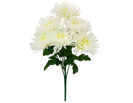 Хризантемы искусственные белые, 7 вет, 58 см