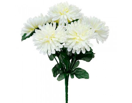 Искусственные хризантемы белые, 7 вет, 38 см ✦ 303016