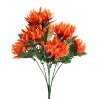 Искусственные хризантемы оранжевые, 7 вет, 45 см ✦ 303015
