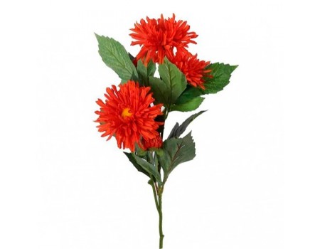 Хризантема искусственная ветка красная, 72 см ✦ 303018