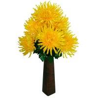 Искусственные цветы "Хризантемы игольчатые желтые", 7 вет, 58 см ✦ 103564