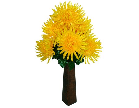 Искусственные цветы "Хризантемы игольчатые желтые", 7 вет, 58 см ✦ 103564