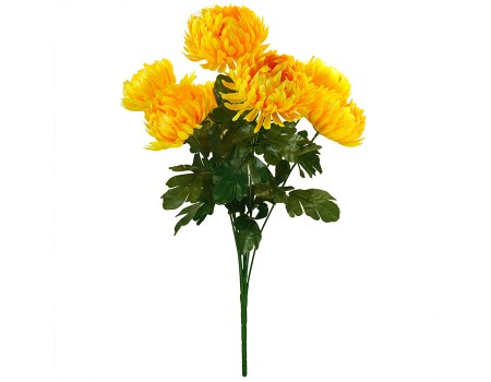 Хризантемы искусственные желтые, 7 вет, 60 см