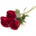 Искусственные цветы на кладбище "Розы красные, 3 шт"