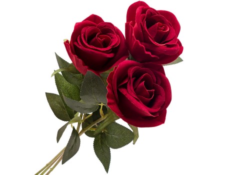 Искусственные цветы на кладбище "Красные розы, 3 шт" ✦ 103439