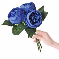 Искусственные розы синие букет 3 шт, 36 см ✦ 103438