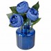 Розы искусственные синие букет 3 шт