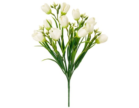 Искусственный цветок "Крокус с травкой белый", 36 см ✦ 103518