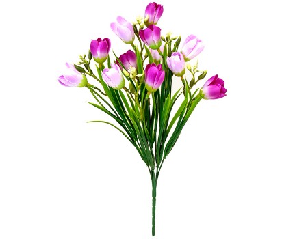 Искусственный цветок "Крокус с травкой сиреневый", 36 см ✦ 103512