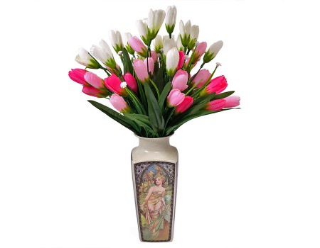 Искусственные цветы "Крокусы бело-розовые", 38 см ✦ 103592