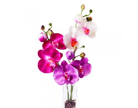 Орхидеи искусственные мини, 32 см. Разные цвета