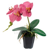 Искусственная орхидея в горшке розовая, 25 см ✦ 100142