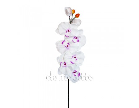 Орхидея искусственная бело-сиреневая, 76 см