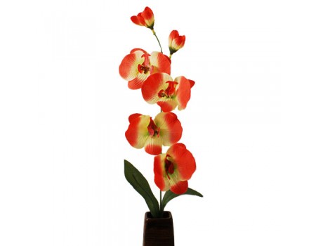 Орхидея искусственная оранжевая, 62 см