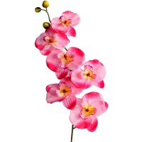 Искусственная орхидея бело-розовая, 76 см ✦ 010006