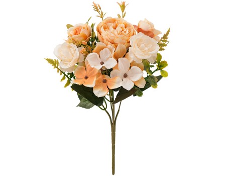 Искусственные цветы "Букетик с пионом и гортензией", 16х26 см ✦ 103541