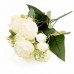 Цветы искусственные "Пионы букетик белый", 16х30 см