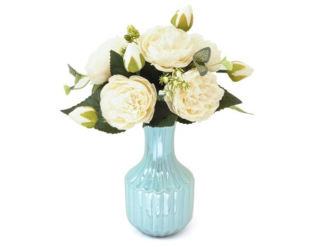 Цветы искусственные "Пионы букетик белый", 16х30 см