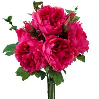Искусственные пионы ярко-розовые, букет 47 см ✦ 103517