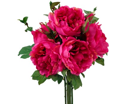 Искусственные пионы ярко-розовые, букет 47 см ✦ 103517