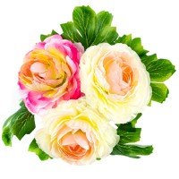Искусственные цветы "Ранункулюсы кремово-розовые", 19 см ✦ 103449