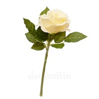 Искусственная роза белая на короткой ножке, 30 см ✦ 101619