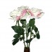 Роза искусственная бело-розовая, 66 см