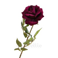 Искусственная роза бордовая бархатная, 76 см ✦ 100781