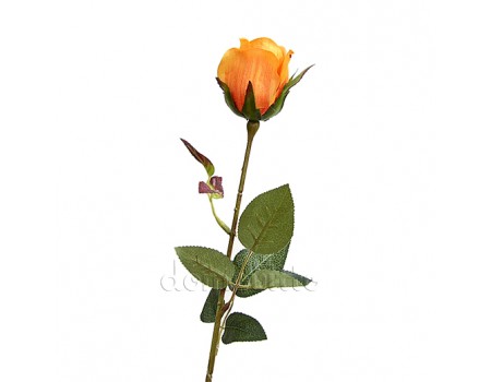 Роза искусственная оранжевая "Янтарная", 68 см