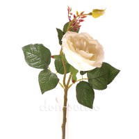 Искусственная роза с бутоном белая, 44 см ✦ 101973